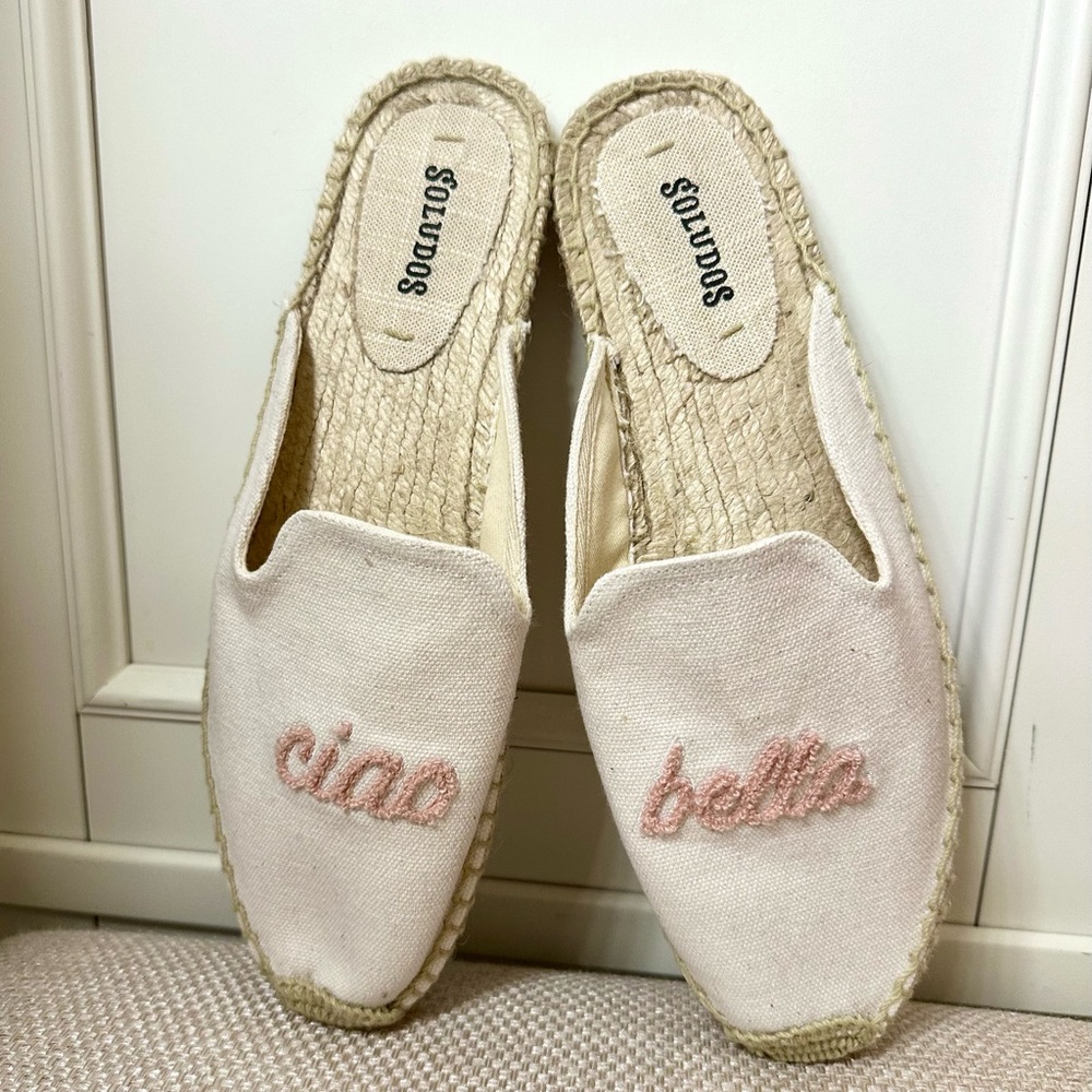 Soludos ‘ciao bella’ canvas espadrille mules size 9